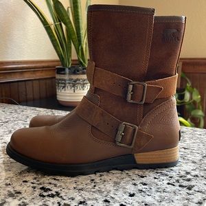 Sorel Moto Style Booties, Women’s Brown Size 6.5